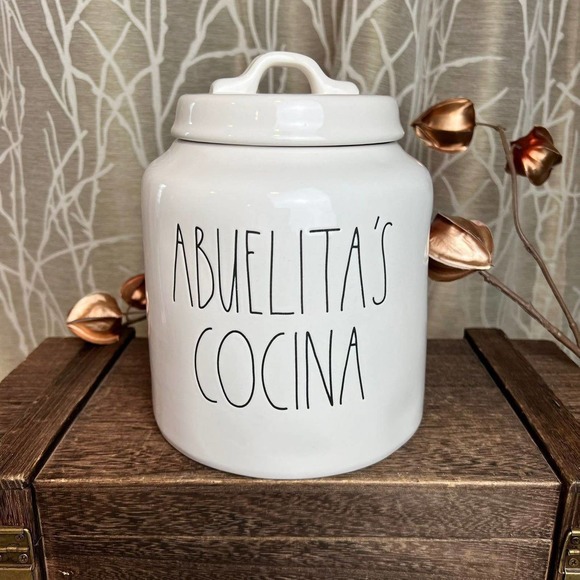 RAE DUNN ABUELITA GRANDMA KITCHEN HOME HTF RD CANISTER SPANISH LINE - Picture 1 of 3
